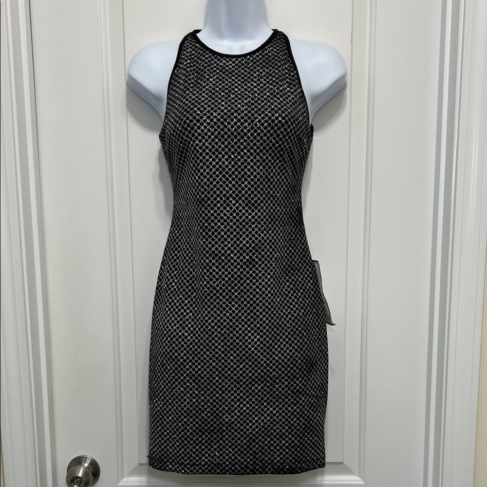 B Darlin Black & Silver Mini Dress